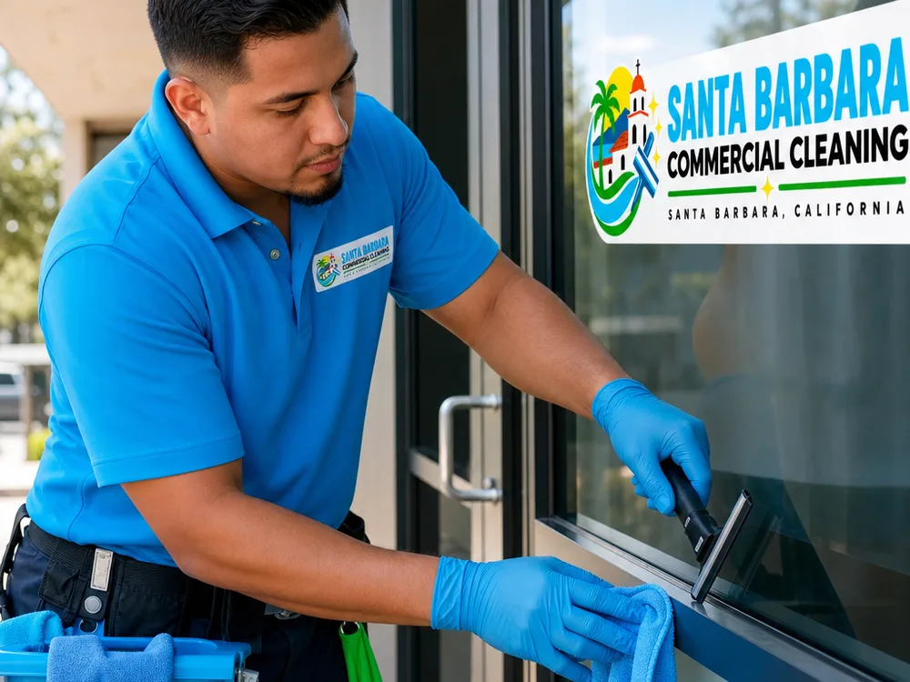Spotless dealership showroom glass and floor presentation in Santa Barbara