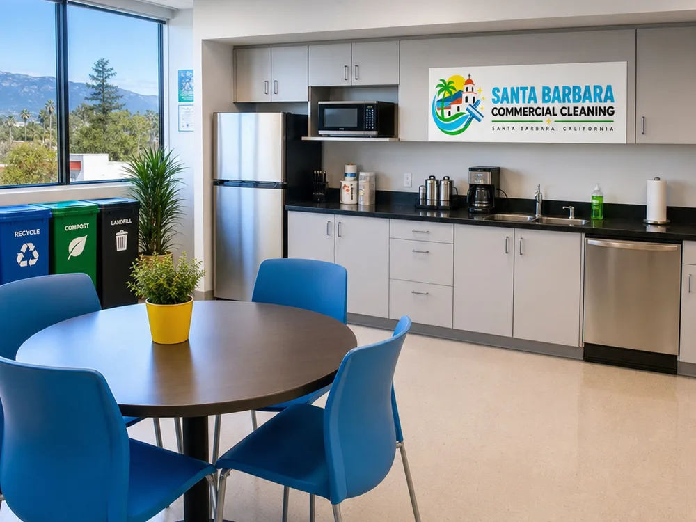 Commercial cleaning service in a Carpinteria, California small business interior